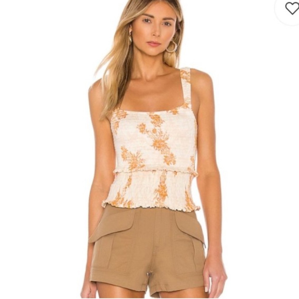 Free People Hannah Printed Cami in Ivory